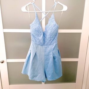 Baby Blue Romper with a flare